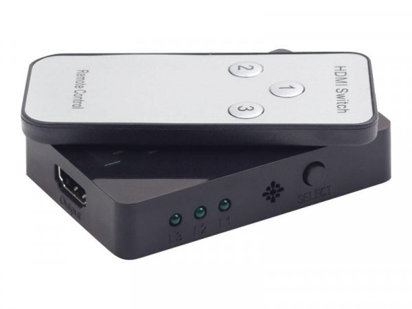GEMBIRD HDMI Switch 3 Eingänge -> 1 Ausgang 4k +Fernbed.