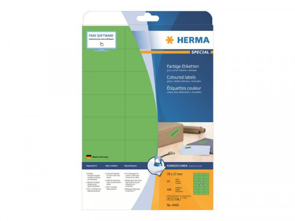HERMA Etiketten A4 grün 70x37 mm Papier matt 480 St.