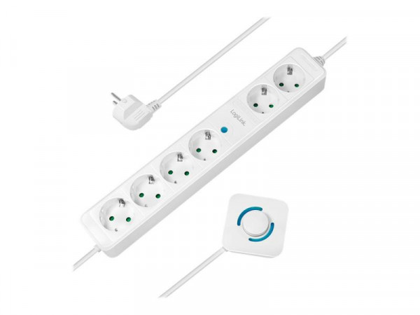 LogiLink Steckdosenleiste 6-fach,6xCEE 7/3,m.Fußschalter,1,5