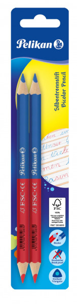Pelikan Buntstifte rot&blau 3-eckig dick FSC 2er Blister
