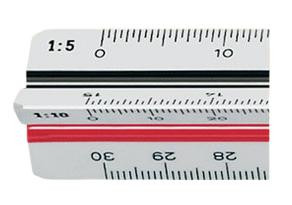 M+R Dreikantmaßstab 30cm 2farbig zweifarbige Hohlkehle 10Stk