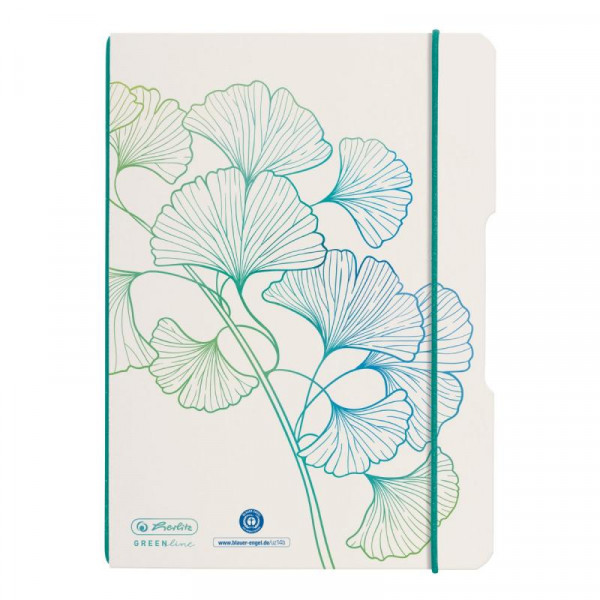 Herlitz Notizheft flex A5 GREENline 40 Blatt punktiert Ginkg