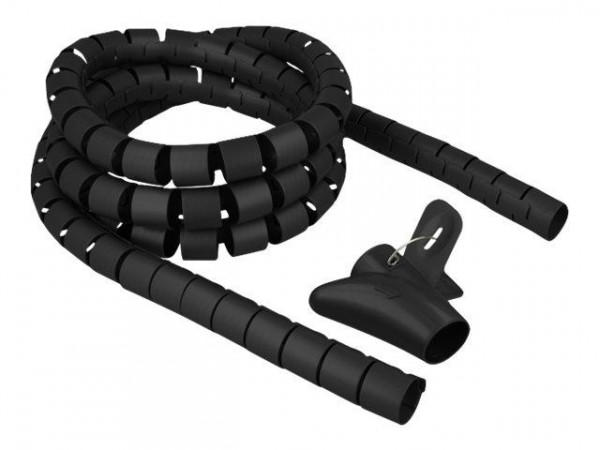 DELOCK Spiralschlauch m. Einziehwerkzeug 2,5m x 30mm schwarz