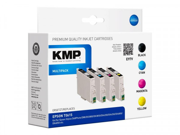 KMP MULTIPACK E97V - 4er-Pack - Schwarz, Gelb, Cyan, Magenta - Tintenpatrone (Alternative zu: Epson