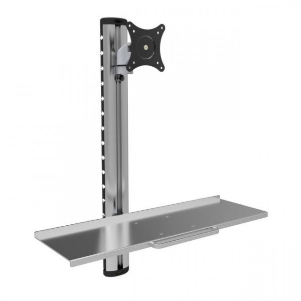 Techly Wandhalterung mit Tastaturablage, 15-27", silber