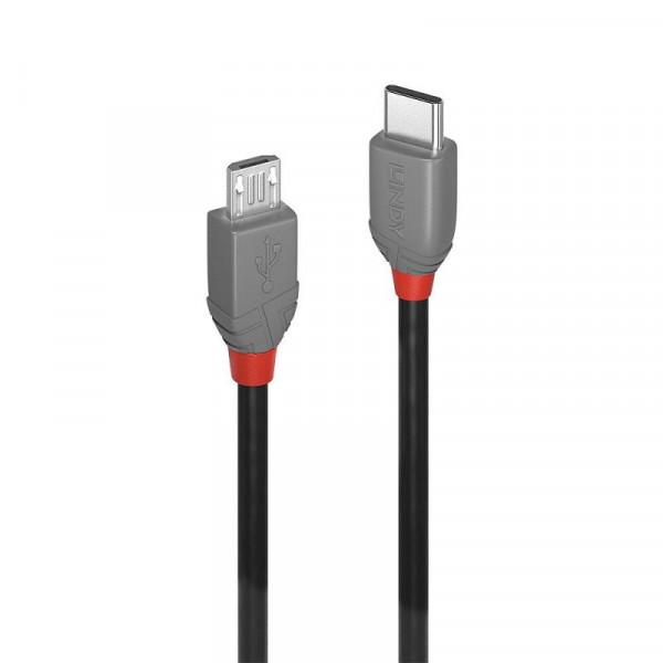 Lindy 3m USB 2.0 Typ C an Micro-B Kabel, Anthra Line