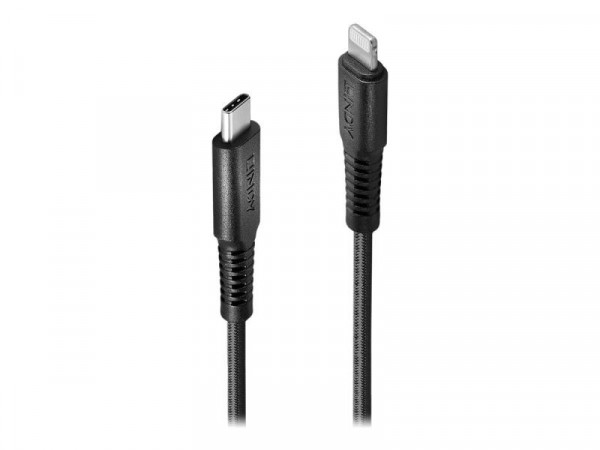 LINDY 1m verstärktes USB Typ C an Lightning Ladekabel