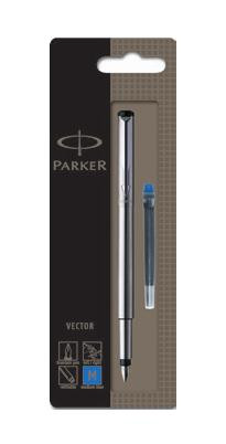 PARKER Füller VECTOR Edelstahl M Blau