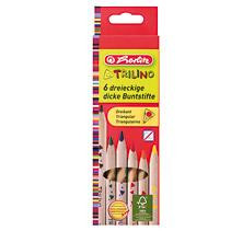 Herlitz Buntstifte 3-kant natur Trilino 6er Hängescha