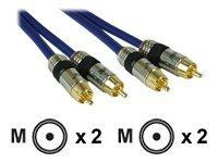 KAB 2m Cinch Kabel Premium vergoldet, 2x Cinch St/St