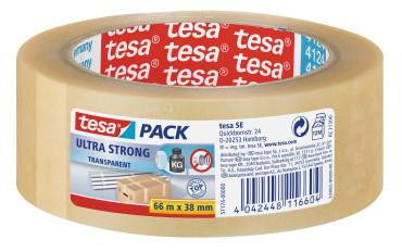 tesapack Ultra Strong 66m 50mm transparent PVC Qualität 4124