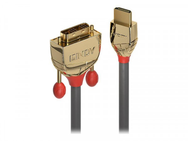 Lindy HDMI an DVI-D Single Link Kabel Gold Line 1m