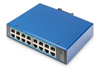 DIGITUS Industrial 16-Port Gigabit Switch, Unmanaged