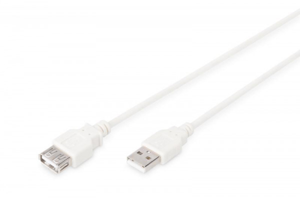 DIGITUS USB 2.0 Verlängerungskabel, 1,8m, beige