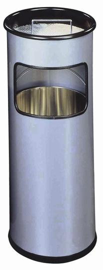 DURABLE Papierkorb Metall mit Ascher rund silber