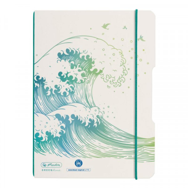 Herlitz Notizheft flex A5 GREENline 40 Blatt punktiert Welle