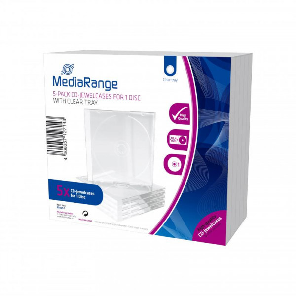 MEDIARANGE BOX31-T CD-Hülle Schmuckschatulle 1 Disks Transparent