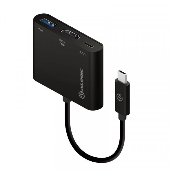 Alogic Adapter USB-C to HDMI/USB3.0/USB-C 4K 10cm schwarz