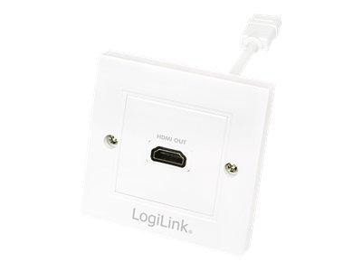 LogiLink HDMI Adapter, wall socket, 1-port, white