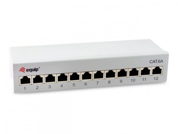 Equip Patchpanel 12x RJ45 Cat6A FTP 1HE Premium hellgrau