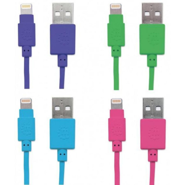 Lightning Kabel Manhattan iLynkPOP 4 Farben/ 1 x Kabel 0.5m