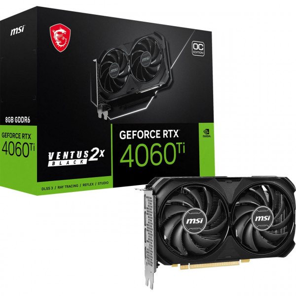 MSI RTX4060 TI Ventus 2X Black OC 8GB GDDR6 HDMI 3xDP