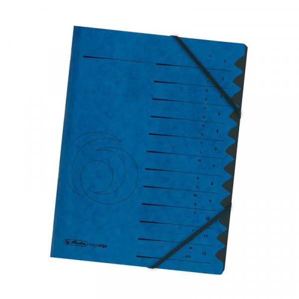 Herlitz Ordnungsmappe A4 1-12 blau mit Gummizug