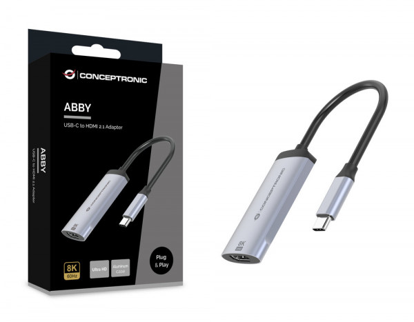 CONCEPTRONIC Adapter USB-C -> 2.1 HDMI Adapter 8K 60Hz grau
