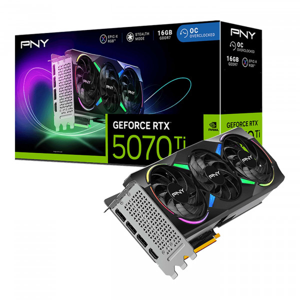 PNY RTX5070 TI ARGB OC Triple Fan 16GB GDDR7 3xDP,1xHDMI