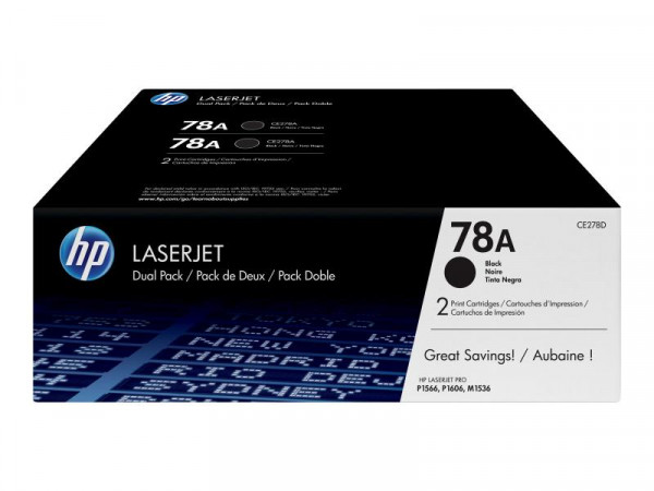 Toner HP LJ Pro P1566 P1606 M1536 CE278AD Doppelpack