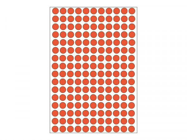 HERMA Vielzwecketiketten rot 8 mm rund Papier 5632 St.