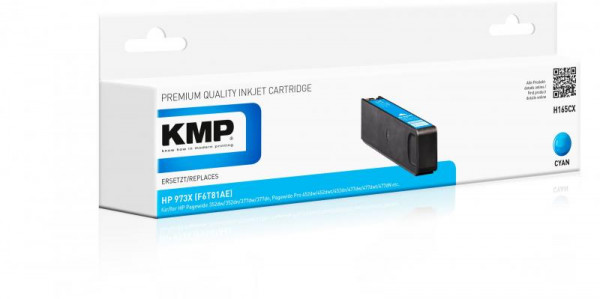 KMP Patrone HP 973X (F6T81AE) cyan 7000 S. H165CX refilled