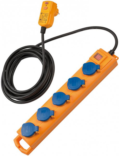 Steckdosenl. Super-Solid SL544 5-fach 5m FI IP54