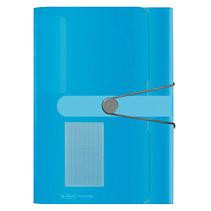 Herlitz Fächermappe A4 PP blau trp. 12 Fächer m.Gummizug