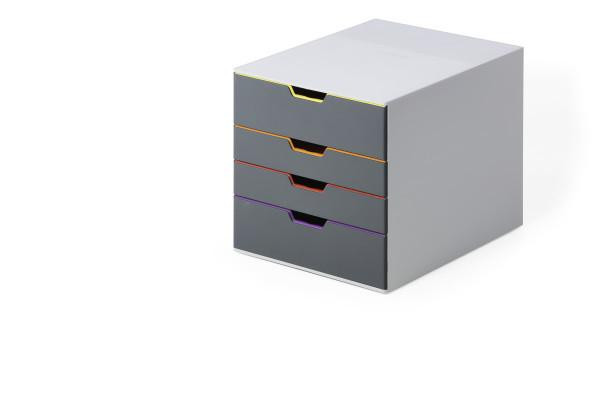 DURABLE Schubladenbox Varicolor 4 Fächer Etiketten mehrfbg