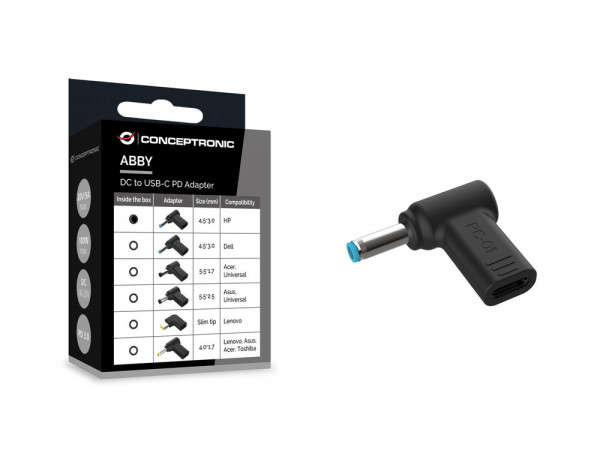 CONCEPTRONIC Adapter USB-C -> DC, HP 4.5x3.0mm 18-20V sw