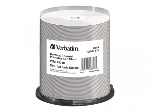 CD-R Verbatim 700MB 100psc Spindel Surface f. Rimage 52x