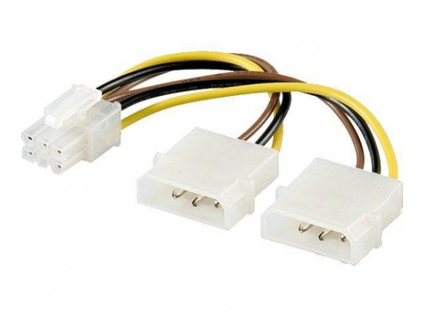 Adapterkabel 2xMolex -> PCIe 6Pin 0,15m goobay
