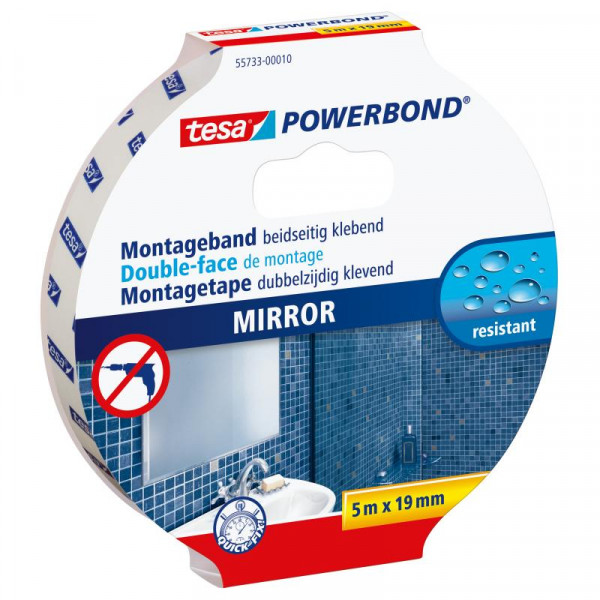 tesa Powerbond Montageband Spiegel 5m 19mm