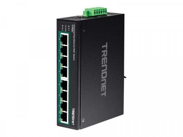 TRENDnet Industrie Switch 8 Port Fast Eth. PoE+ L2 DIN-Rail