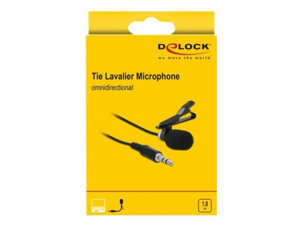 DELOCK Krawatten Lavalier Mikro omnidirekt. Clip 3,5mm 3Pin