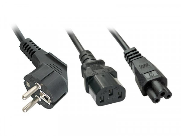 Lindy Schuko Y-Kabel an IEC C13 & C5 Schukostecker/C13 & C5