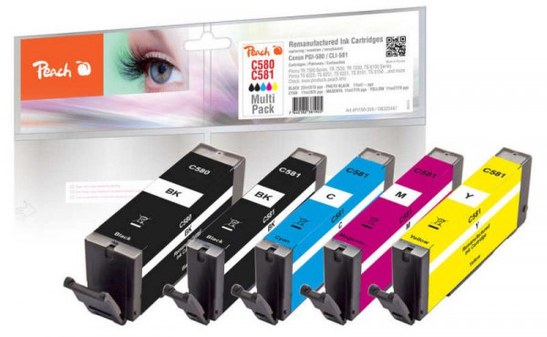 Peach Canon PGI-580/CLI-581, PEA, Multi-Pack, REM, FW