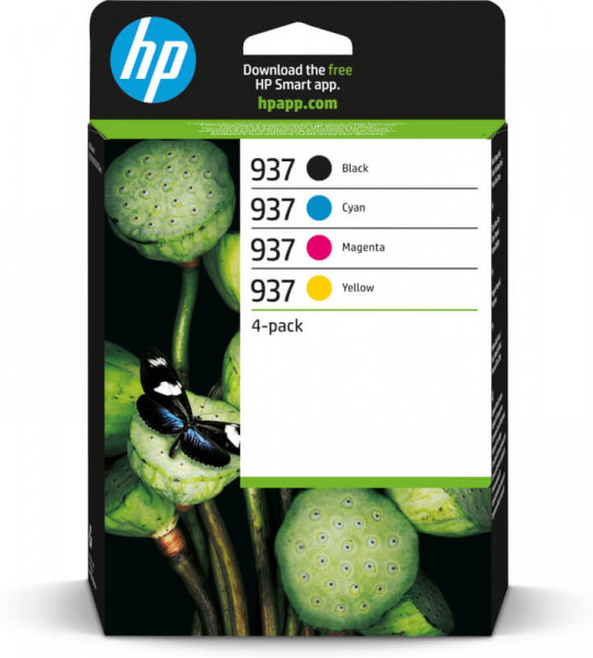 HP 937 4er-Pack Schwarz, Gelb, Cyan, Magenta Tintenpatrone