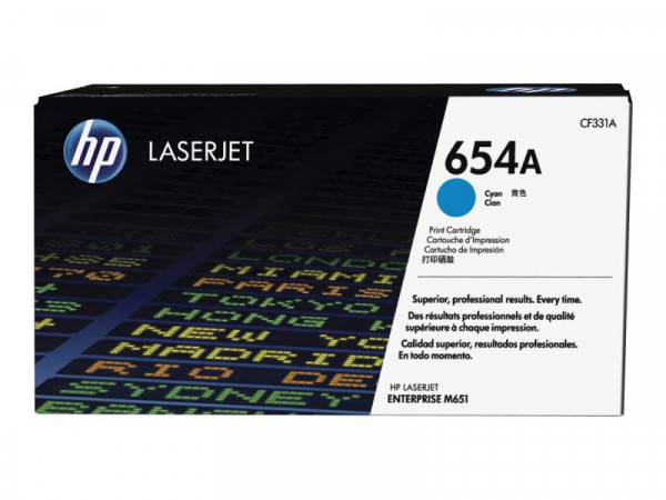 HP 654A Cyan LaserJet Tonerpatrone