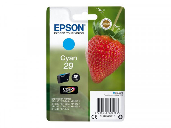 Patrone Epson 29 Expression Home XP cyan T2982 3,2ml