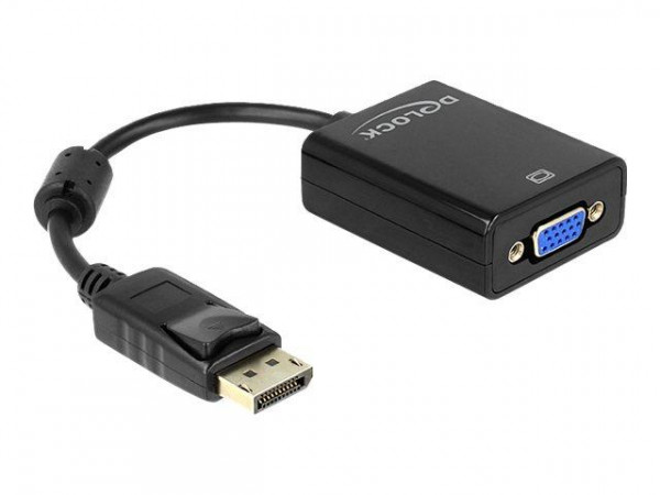 Displayport Adapter Delock DP -> D-Sub15 St/Bu schwarz