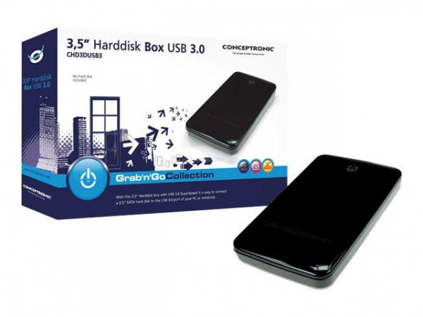 CONCEPTRONIC HDD Gehäuse 3.5" SATA I-III HDD/SSD USB 3.0