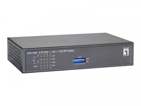 LevelOne Switch 10x FE FGP-1000W90 1xGE 1xGSFP 90W 8xPoE