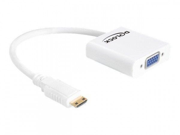 HDMI Adapter Delock mini C -> D-Sub15 St/Bu weiß
